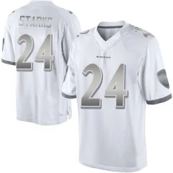 Youth Malaki Starks Baltimore Ravens No.24 Limited Platinum Jersey - White