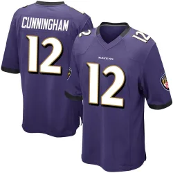 Youth Malik Cunningham Baltimore Ravens No.12 Game Team Color Jersey - Purple