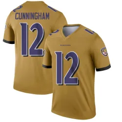 Youth Malik Cunningham Baltimore Ravens No.12 Legend Inverted Jersey - Gold
