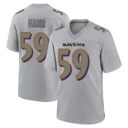 Youth Malik Hamm Baltimore Ravens No.59 Game Atmosphere Fashion Jersey - Gray