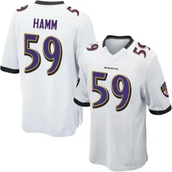 Youth Malik Hamm Baltimore Ravens No.59 Game Jersey - White
