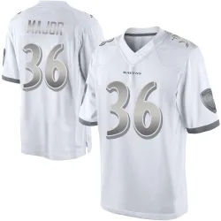 Youth Marcus Major Baltimore Ravens No.36 Limited Platinum Jersey - White