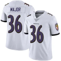 Youth Marcus Major Baltimore Ravens No.36 Limited Vapor Untouchable Jersey - White