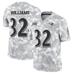 Youth Marcus Williams Baltimore Ravens No.32 Limited 2024 Salute to Service Jersey - Arctic Camo