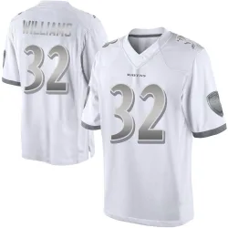 Youth Marcus Williams Baltimore Ravens No.32 Limited Platinum Jersey - White