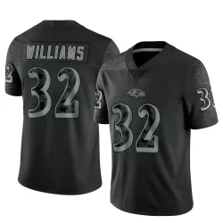 Youth Marcus Williams Baltimore Ravens No.32 Limited Reflective Jersey - Black