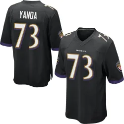 Youth Marshal Yanda Baltimore Ravens No.73 Game Jersey - Black