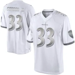 Youth Melvin Gordon III Baltimore Ravens No.33 Limited Platinum Jersey - White