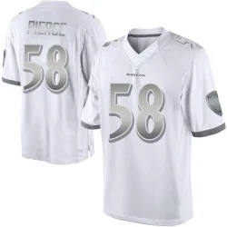 Youth Michael Pierce Baltimore Ravens No.58 Limited Platinum Jersey - White