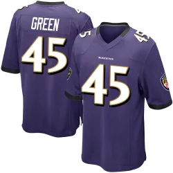 Youth Mike Green Baltimore Ravens No.45 Game Team Color Jersey - Purple