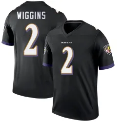 Youth Nate Wiggins Baltimore Ravens No.2 Legend Jersey - Black