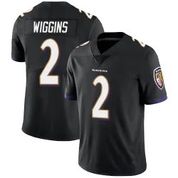 Youth Nate Wiggins Baltimore Ravens No.2 Limited Alternate Vapor Untouchable Jersey - Black