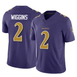 Youth Nate Wiggins Baltimore Ravens No.2 Limited Vapor F.U.S.E. Jersey - Purple