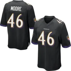 Youth Nick Moore Baltimore Ravens No.46 Game Jersey - Black