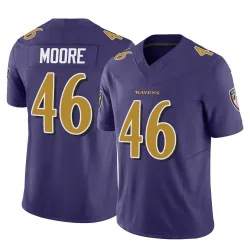 Youth Nick Moore Baltimore Ravens No.46 Limited Vapor F.U.S.E. Jersey - Purple