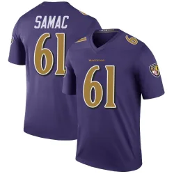 Youth Nick Samac Baltimore Ravens No.61 Legend Color Rush Jersey - Purple