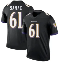 Youth Nick Samac Baltimore Ravens No.61 Legend Jersey - Black