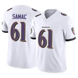 Youth Nick Samac Baltimore Ravens No.61 Limited Vapor F.U.S.E. Jersey - White