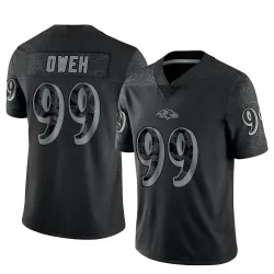 Youth Odafe Oweh Baltimore Ravens No.99 Limited Reflective Jersey - Black
