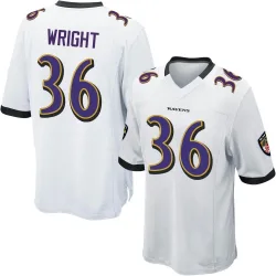 Youth Owen Wright Baltimore Ravens No.36 Game Jersey - White