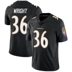 Youth Owen Wright Baltimore Ravens No.36 Limited Alternate Vapor Untouchable Jersey - Black