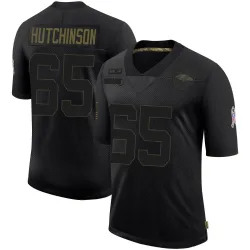 Youth Ozzie Hutchinson Baltimore Ravens No.65 Limited 2020 Salute To Service Jersey - Black