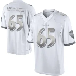Youth Ozzie Hutchinson Baltimore Ravens No.65 Limited Platinum Jersey - White