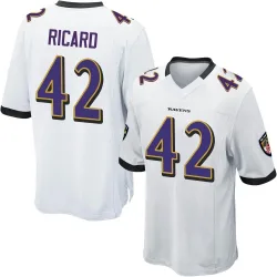 Youth Patrick Ricard Baltimore Ravens No.42 Game Jersey - White