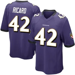 Youth Patrick Ricard Baltimore Ravens No.42 Game Team Color Jersey - Purple