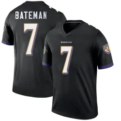 Youth Rashod Bateman Baltimore Ravens No.7 Legend Jersey - Black