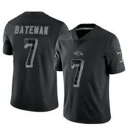 Youth Rashod Bateman Baltimore Ravens No.7 Limited Reflective Jersey - Black