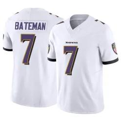 Youth Rashod Bateman Baltimore Ravens No.7 Limited Vapor F.U.S.E. Jersey - White