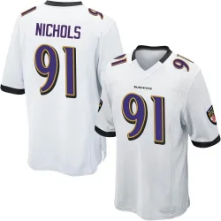 Youth Rayshad Nichols Baltimore Ravens No.91 Game Jersey - White