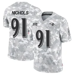Youth Rayshad Nichols Baltimore Ravens No.91 Limited 2024 Salute to Service Jersey - Arctic Camo