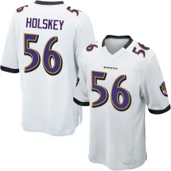 Youth Reid Holskey Baltimore Ravens No.56 Game Jersey - White