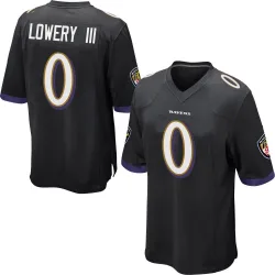 Youth Reuben Lowery III Baltimore Ravens No.0 Game Jersey - Black