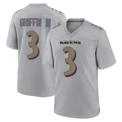 Youth Robert Griffin III Baltimore Ravens No.3 Game Atmosphere Fashion Jersey - Gray