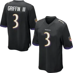 Youth Robert Griffin III Baltimore Ravens No.3 Game Jersey - Black