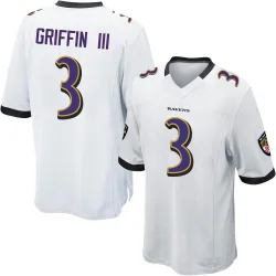 Youth Robert Griffin III Baltimore Ravens No.3 Game Jersey - White