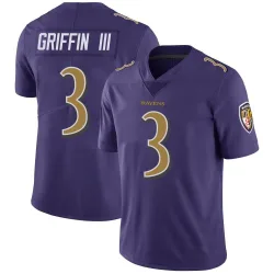 Youth Robert Griffin III Baltimore Ravens No.3 Limited Color Rush Vapor Untouchable Jersey - Purple