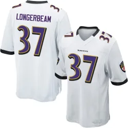 Youth Robert Longerbeam Baltimore Ravens No.37 Game Jersey - White