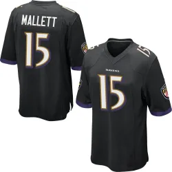 Youth Ryan Mallett Baltimore Ravens No.15 Game Jersey - Black