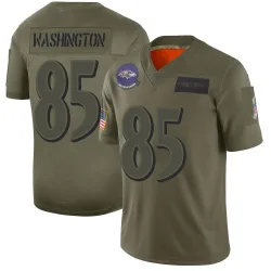 Youth Scotty Washington Baltimore Ravens No.85 Limited 2019 Salute to Service Jersey - Camo