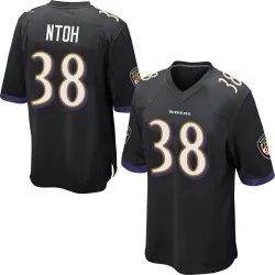 Youth Sone Ntoh Baltimore Ravens No.38 Game Jersey - Black