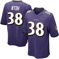 Youth Sone Ntoh Baltimore Ravens No.38 Game Team Color Jersey - Purple