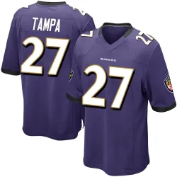 Youth T.J. Tampa Baltimore Ravens No.27 Game Team Color Jersey - Purple