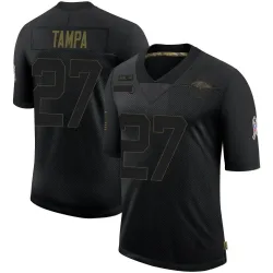 Youth T.J. Tampa Baltimore Ravens No.27 Limited 2020 Salute To Service Jersey - Black