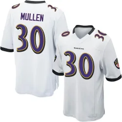 Youth Trayvon Mullen Baltimore Ravens No.30 Game Jersey - White