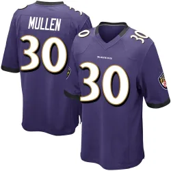 Youth Trayvon Mullen Baltimore Ravens No.30 Game Team Color Jersey - Purple