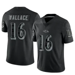 Youth Tylan Wallace Baltimore Ravens No.16 Limited Reflective Jersey - Black